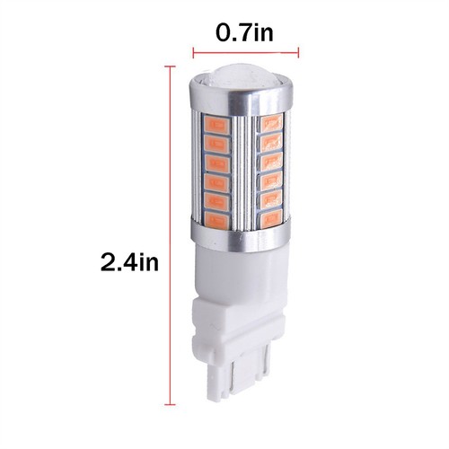 2PCS 3157 3457 3057 SIGNAL 33SMD BACKUP REVERSE TAIL TURN LED LIGHT BULBS YELLOW - Picture 4 of 10