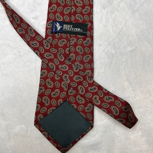 Bert Pulitzer Red Paisley Made In the USA 100% Silk Tie
