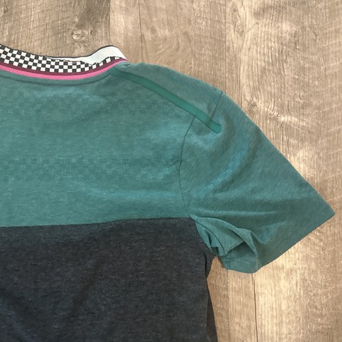 Nike Court Challenger Camicia Uomo XS Verde Tennis Crew AJ8183 Dri-Fit Ringer - Foto 14 di 17