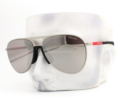 Prada Linea Rossa Sunglasses SPS53Z 18X-80I Matte Champagne Silver with Case