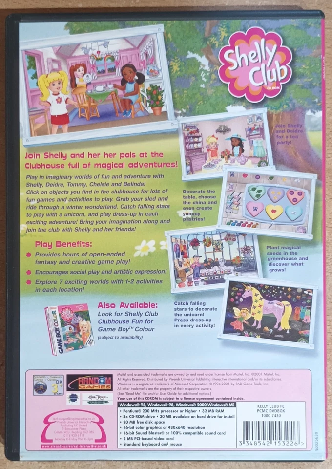 SHELLY CLUB PC CD-ROM CHILDRENS BARBIE RELATED ORIGINAL UK GAME inc MANUAL vgc - Image 2 of 2