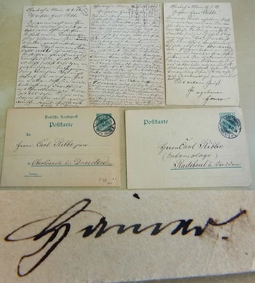 Lehrer & Entomologe Wilhelm HAINER (1845-1913): 5 PKs OFFENBACH 1891-1909 - Bild 1 von 4