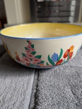 Clarice Cliff Large Newport Pottery Bowl 21cm  Diameter x 9.5cm Tall