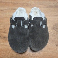 Birkenstock Shearling Lined Clogs Suede Leather Mens 5 Womens 7