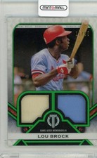 2021 Topps Tribute Lou Brock Dual Relic Green Parallel /99 Cardinals
