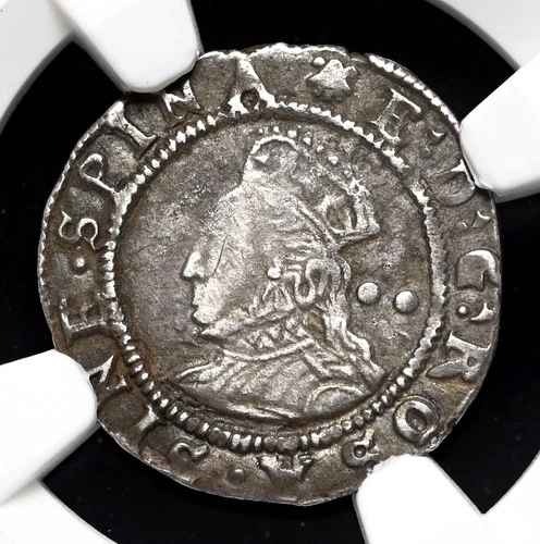ENGLAND. Elizabeth I. 1558-1603. Silver Halfgroat, S-2579, NGC XF40