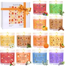 Fall Candles Bulk, 12 Pack Scented Candles for Home, Candle Set for Women, Small
