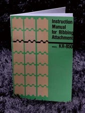 Brother KR-850 Ribbing Attachment Instruction Manual ORIGINAL book Brand New