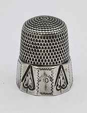 AMERICAN ANTIQUE STERLING SILVER THIMBLE SIMONS BROTHERS c1900's