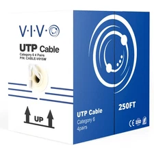 VIVO 250ft bulk Cat6 Ethernet Cable / Wire UTP Pull Box 250 ft Cat-6 White LAN