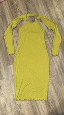 Sammy B Target Green Cut Out Midi Dress Long Sleeve Fitted Sheath Women M NEW