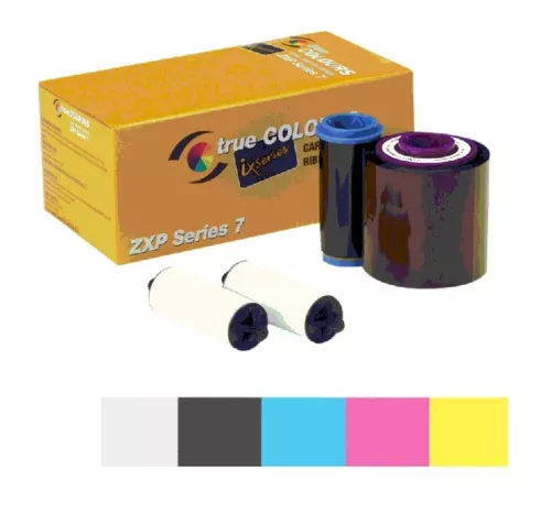 Zebra Ruban Truecolours ZXP7 Ix Séries Couleur YMCKO 800077-740E Ruban