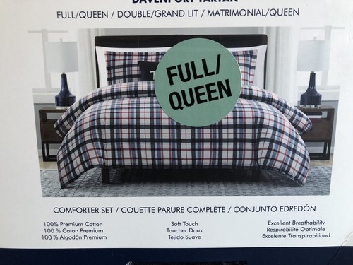 NWT Tommy Hilfiger Full/Queen 3-pieces Blue/White/Red 100% Cotton Comforter Set - Picture 2 of 7