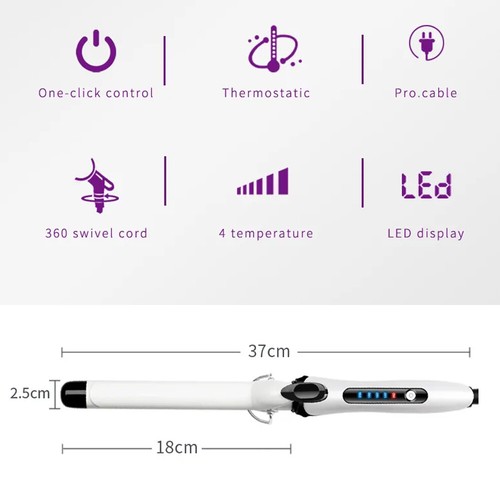 Profi Lockenstab 25mm LCD-Display Lockenwickler Keramik Lockenstab Kleine Locken - Bild 10 von 15
