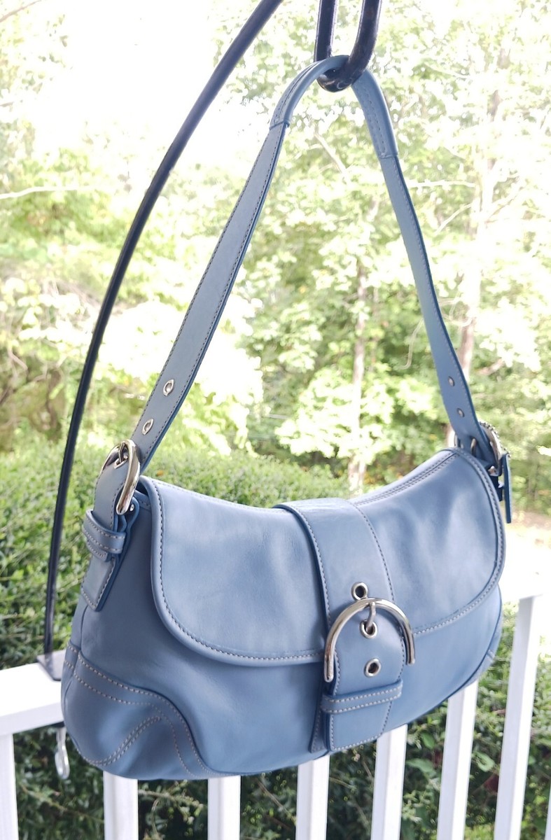 Coach 9248 Vintage MEDIUM Sky Blue Soho Y2K Leather Shoulder