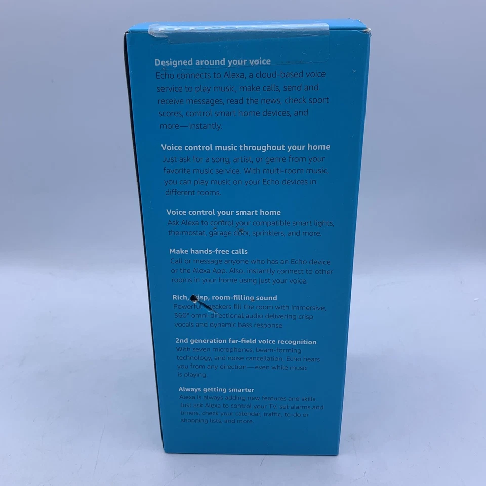 Amazon Echo (2nd Generation) Smart Assistant Bluetooth WiFi Voice Control SEALED - Image 3 of 4