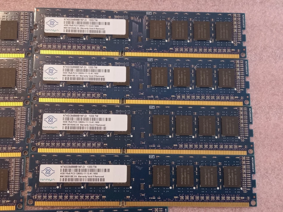 Nanya 36GB Kit (9x4GB) 1Rx8 PC3-12800U DDR3-1600 RAM (NT4GC64B88B1NF-DI) - Image 4 of 4