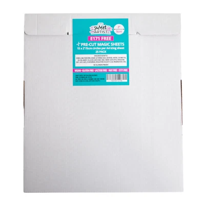 Pre-Cut A4 Sweet Artist Magic Icing Sheets - 2inch/5cm Circles - E171 FREE - Image 1 of 2