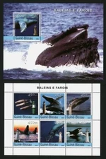 Guinea 2004 Set Of 2 Stamps Sheets Whales & Faroes Marine Life MNH #13618