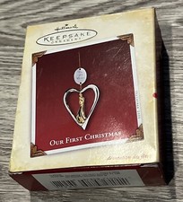 Hallmark OUR FIRST CHRISTMAS Heart Dated 2005 Keepsake Ornament Die-Cast New