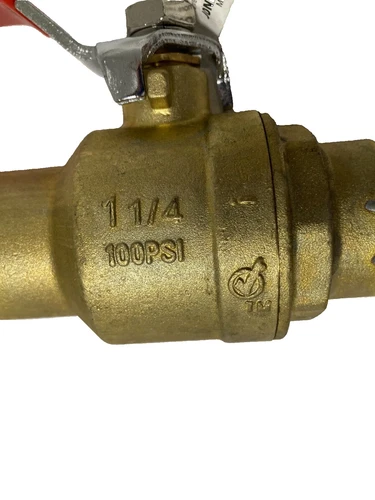 Full Port Brass Ball Valve, 1-1/4in.  B67253 with CPVC Connection 100psi - Picture 4 of 7