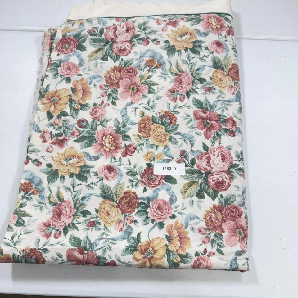 Sábana plana vintage jcpenney doble rosa verde mezcla floral EE. UU. Y2K AÑOS 90 80 Foto 2 de 4