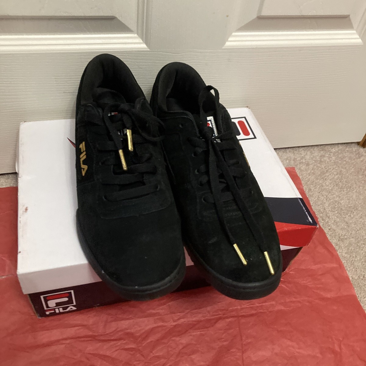 Fila Original Fitness Lineker Black And Gold Suede  Shoes - Men\'s Size 11.5 Used Amazon.com | Fila Men main image 2