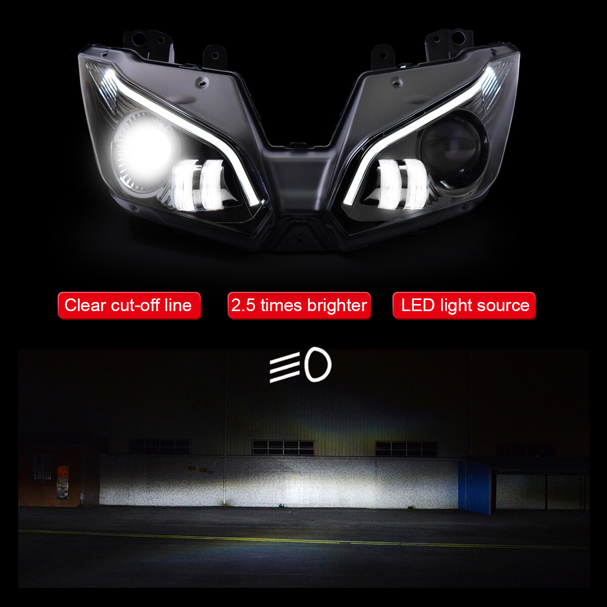 KT Complete LED Headlight Assembly for Kawasaki Ninja ZX6R 2013