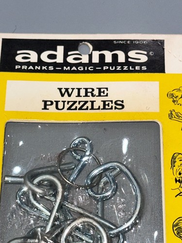 Collectible RARE 1958 Adams Pranks Wire Puzzles Magic Tricks Sealed Package - Picture 4 of 7