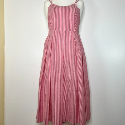 Sneak Peek Jumpsuit Large Sleeveless Stripe Cotton Wide Leg Flare Cropped NWT