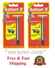2 Gallant Razor fit Gillette Trac II Schick Super Blades Cartridge Refill Shaver