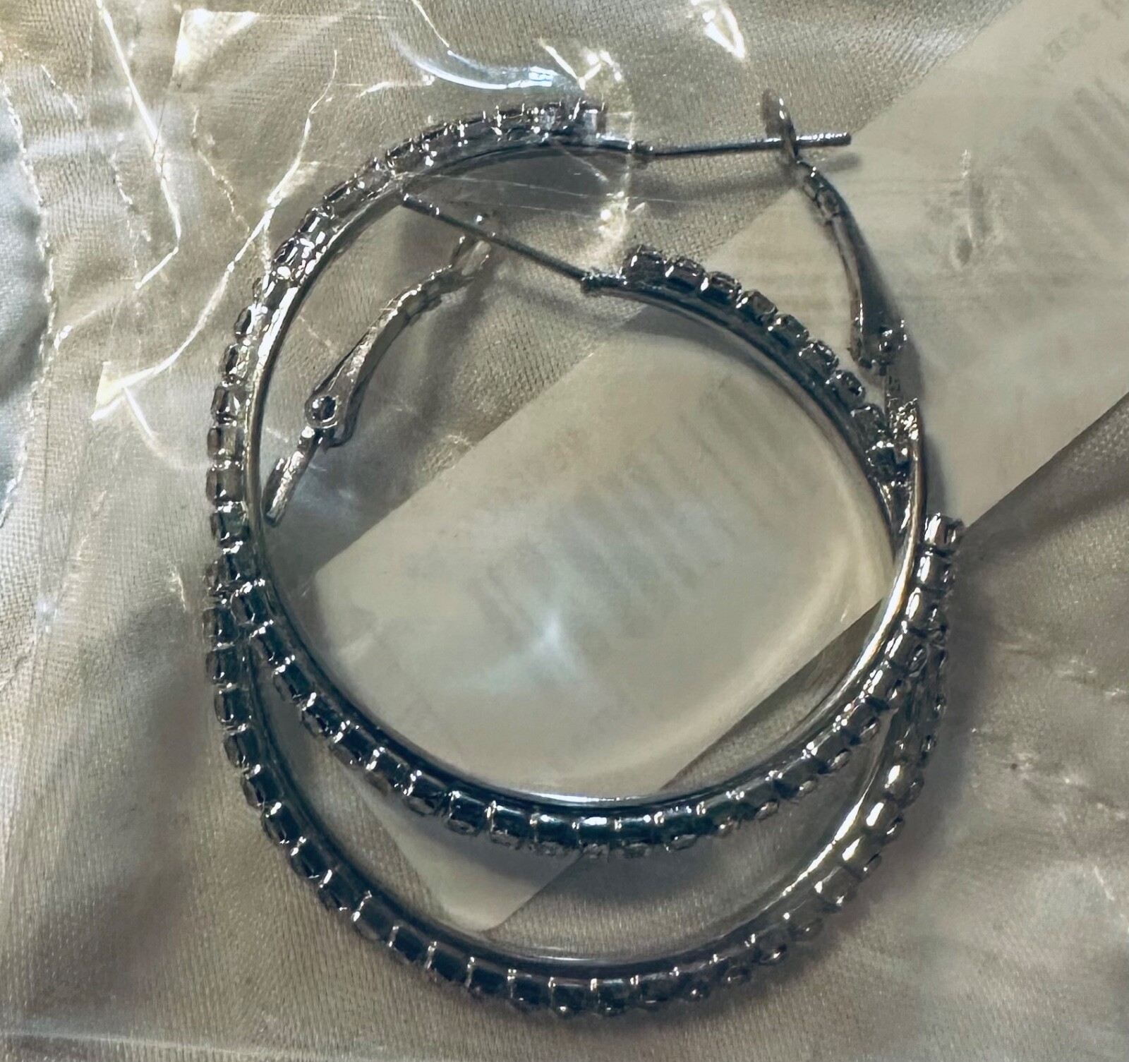 Sparkling cubic zirconia hoop earrings – comfortable and stylish for all-day wear-image