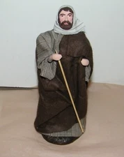 Vintage Terracotta Santon's Florence Italy 10.5" Man Staff Robe Clergy? Nativity