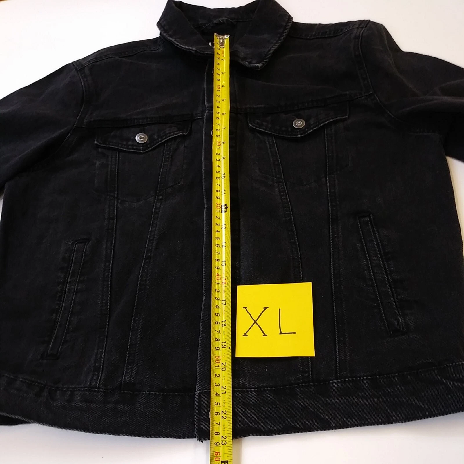 Mens LAZER 100% AUTHENTIC Long Sleeve Trucker Button Up Jacket Black Wash - product detail image 9