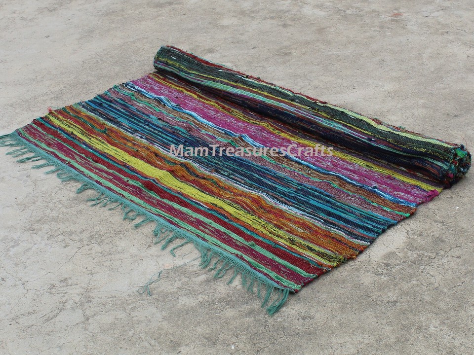 Chindi Rug Area Rag Rug Home Decor Bohemian Large Indian Carpet Floor ...