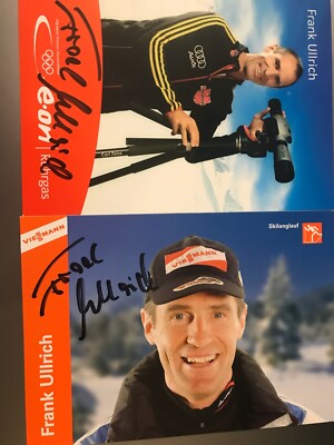 2 Autogramme Biathlon Frank ULRICH Bundestrainer Olympiasieger + Weltmeister xyz