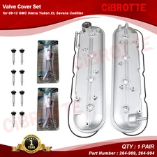 LH & RH Valve Cover Set w/ Gasket for 09-13 GMC Sierra Yukon XL Savana Cadillac