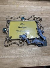 Dolphins Picture Frame Stained Glass for 4x6  Photos