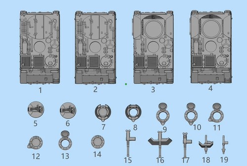 Kit modellino veicolo corazzato non verniciato stampato in 3D 1/72/87/144 esercito americano M125 A1 - Foto 5 di 5