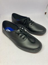 New W/O Box Keds Champion Originals Women's Leather Lace Up Shoes Black Size 6