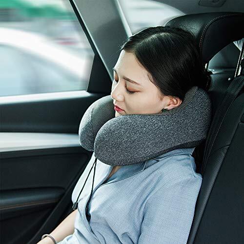 Memory Foam Travel Pillow with Breathable Cover Eye Mask and Earplugs for Neck Support