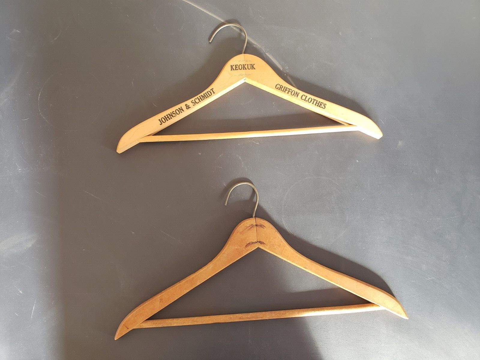 Vintage Wooden Coat Hangers, Johnson & Schmidt, Griff… Gem