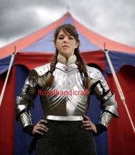 Medieval Female Lady Armor With chain Shirt 18GA Steel Armor Cosplay Costume