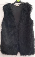 Cherry Koko Black Faux Fur Gilet Size 10