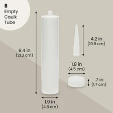 8 Pack 11oz Empty Caulking Sealant Tubes for Grout Cracks, Tiles, 8.4 x 1.9 In