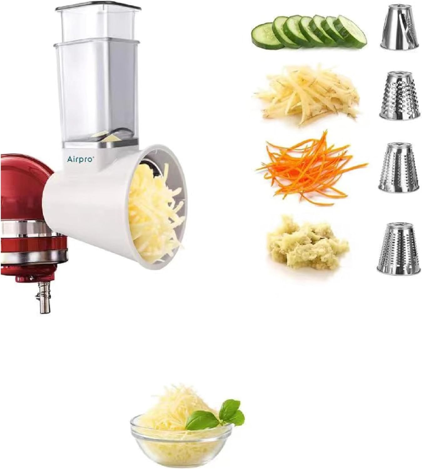 Airpro Slicer/Shredder Attachments for Kitchenaid Stand Mixers, Food Slicers Che