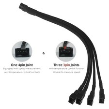 4-Pin Fan Splitter Cable 1 to 4 Adapter for PC Cooling