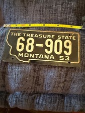 1953 1954 Montana License Plate
