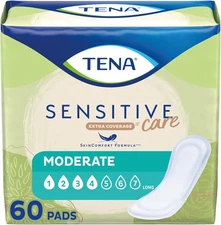 TENA Sensitive Care Extra Coverage Moderate Long Incontinence Long, White 