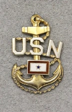 WWII era Sweetheart Son-In-Service pin/brooch: Navy Chief Petty Officer